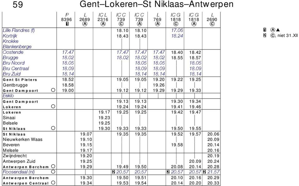 22 19.25 Gentbrugge 18.58 19.26 Gent Dampoort O 19.00 19.12 19.12 19.29 19.29 19.33 Eeko Gent Dampoort 19.13 19.13 19.30 19.34 okeren O 19.24 19.24 19.41 19.46 okeren 19.17 19.25 19.25 19.42 19.