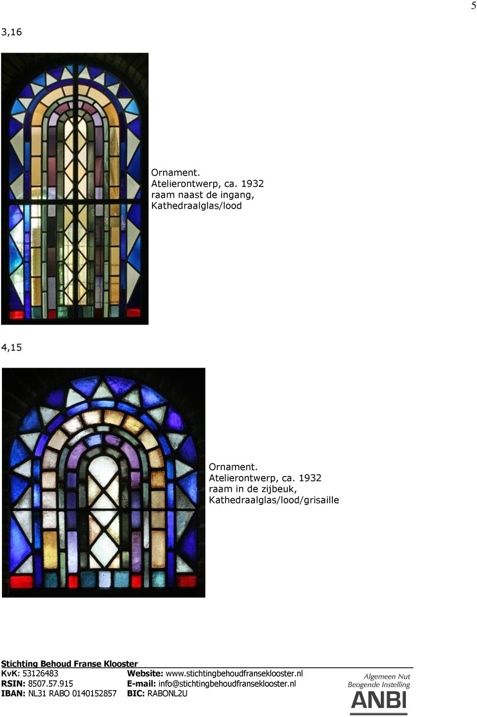 Kathedraalglas/lood 4,15 Ornament.