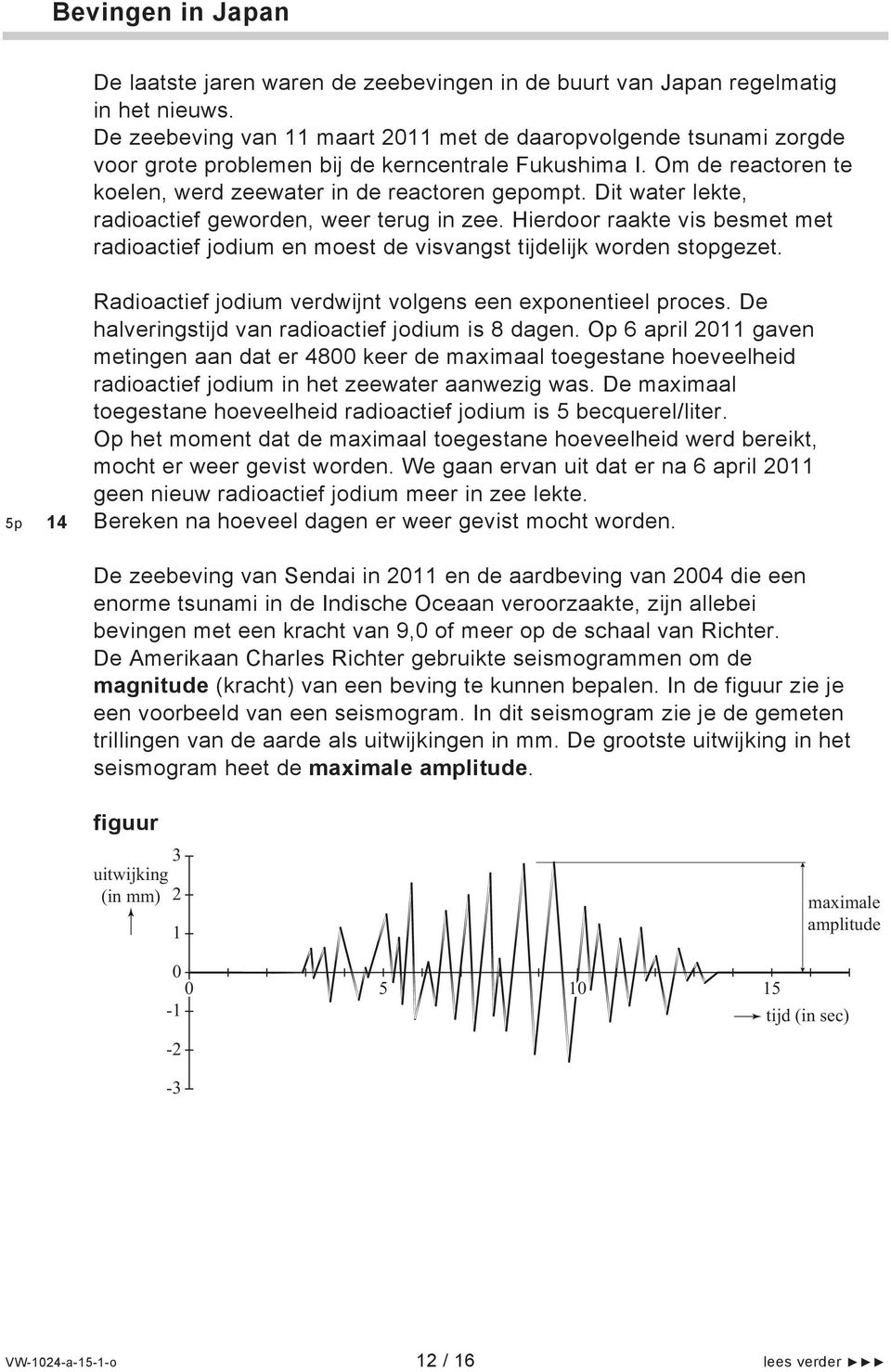 Dit water lekte, radioactief geworden, weer terug in zee. Hierdoor raakte vis besmet met radioactief jodium en moest de visvangst tijdelijk worden stopgezet.