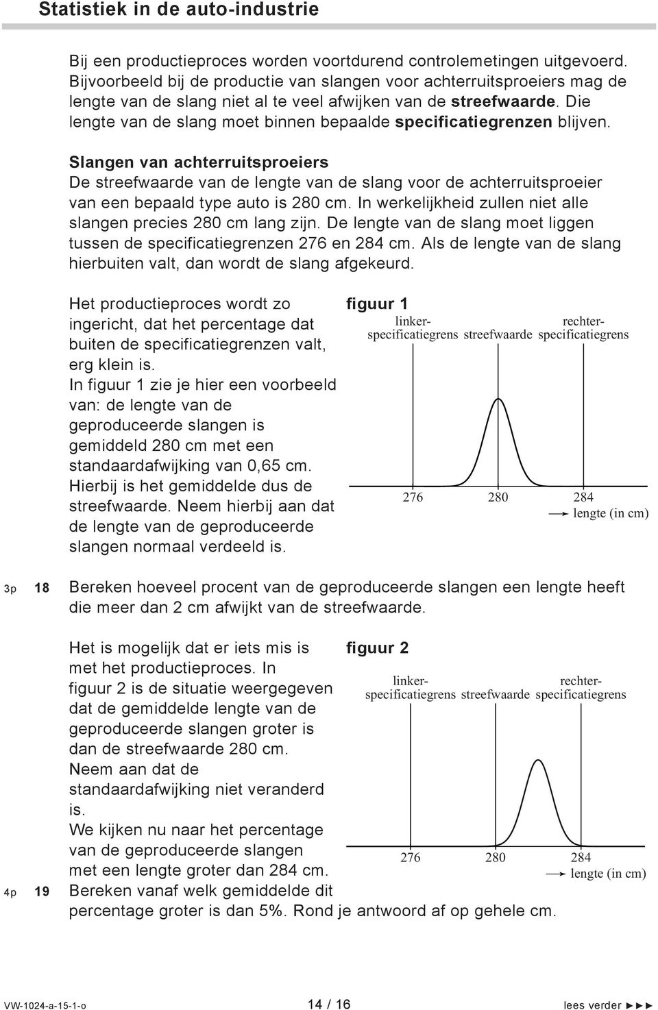 Die lengte van de slang moet binnen bepaalde specificatiegrenzen blijven.