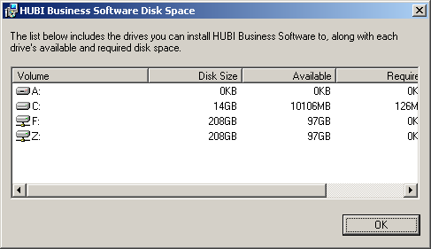 Door middel van de knop Disk Cost is het mogelijk te kijken hoeveel ruimte de software inneemt en op welke schijven deze ruimte
