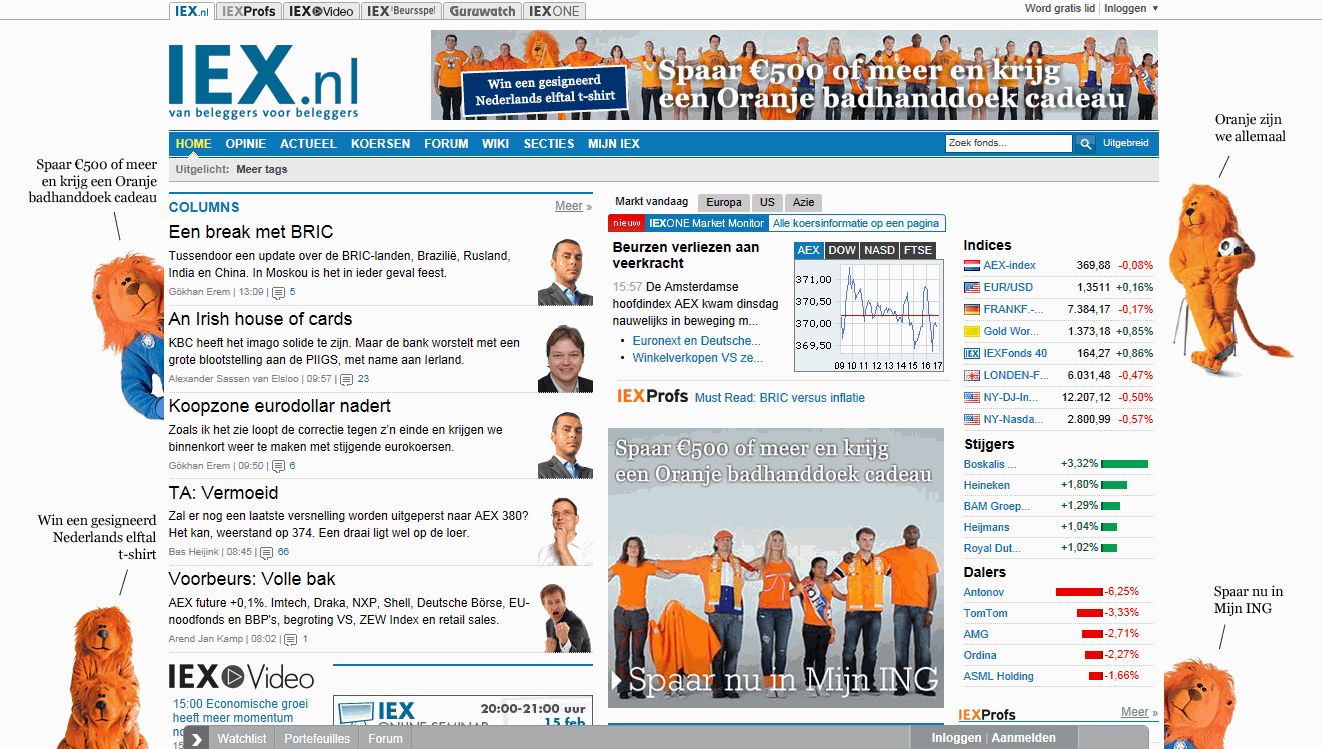 2.2 Homepage Take Over (HPTO) Een Home Page Take Over beslaat de hele pagina waarbij de linker- en rechterzijde van de pagina alsmede de Leaderboard en Large Rectangle positie ingevuld worden.