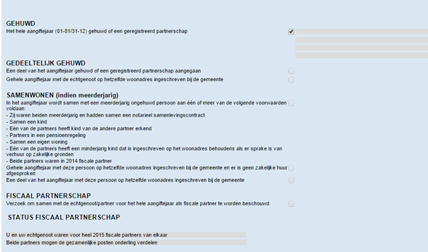 Als de echtgenoot of huisgenoot ook in het buitenland woont, dan kan er gekozen worden voor Partner was kwalificerende buitenlandse belastingplichtige.