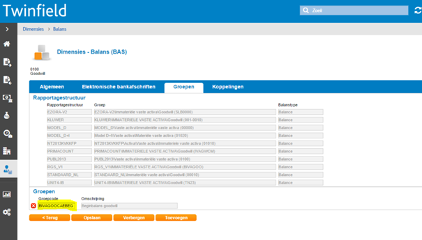 Resultaat Als de import succesvol is uitgevoerd wordt dat weergegeven door middel van de status. Nu is op elke dimensie in Twinfield de juiste RGS code opgenomen.