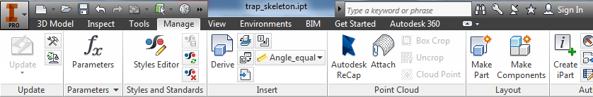 Multi-body samenstelling maken Tabblad Manage + panel Layout + [Make Components] - maakt nieuwe onderdelen van alle Solid Bodies van het Multi-body onderdeel - de oorsprong van elk Body wordt wordt