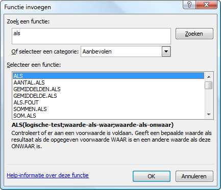 Veelgebruikte functies Met de knop Som kun je een aantal veelgebruikte functies invoegen: EXCEL vult zelf een celbereik in. Dit kun je aanpassen door over de juiste cellen te slepen.