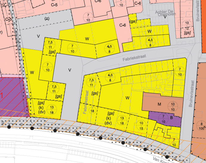 Het gebied wordt begrensd door de Van Konijnenburgweg en bestaande bebouwing aan de Bruinevisstraat, de Rijkebuurtstraat en de Zuidzijde Haven. In de omgeving van het plangebied zijn geen spoorwegen.