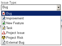 Alleen bepaalde types zullen gebruikt wrden in het kader van het gebruik van JIRA bij Smals: Bug Imprvement (verbetering) New Feature (nieuwe functinaliteit) Task (taak) Deze verschillende types