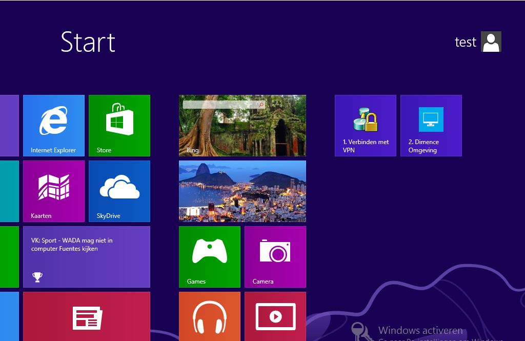 Windows 8 Op het startscherm van Windows 8 (voorheen Metro genoemd ) staan twee nieuwe tegels