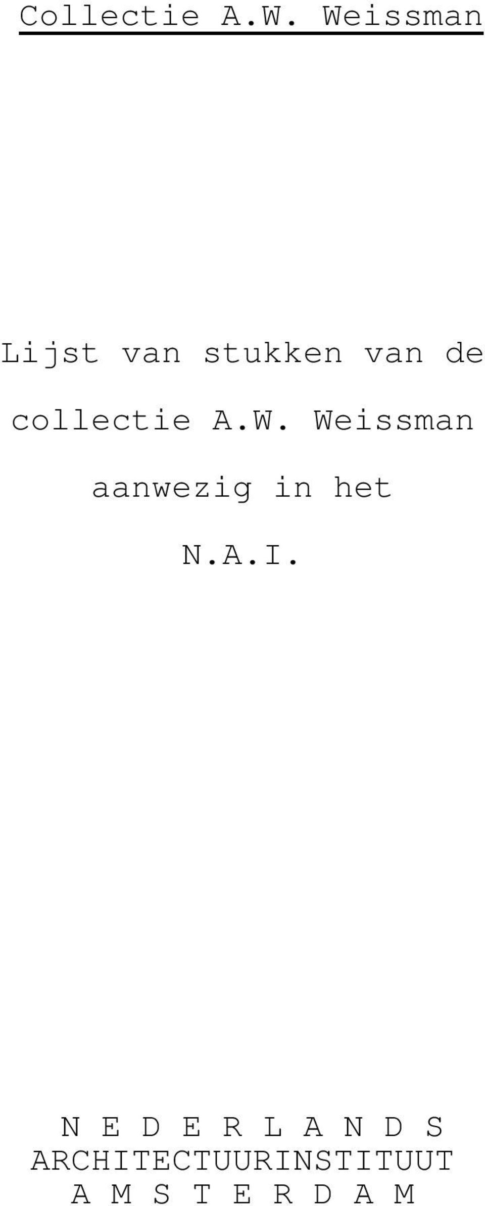 collectie A.W.