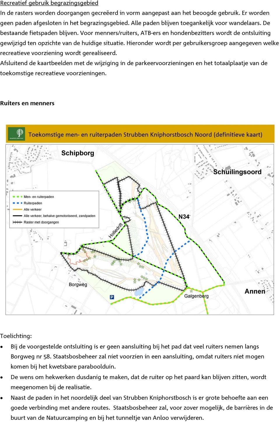 Hieronder wordt per gebruikersgroep aangegeven welke recreatieve voorziening wordt gerealiseerd.