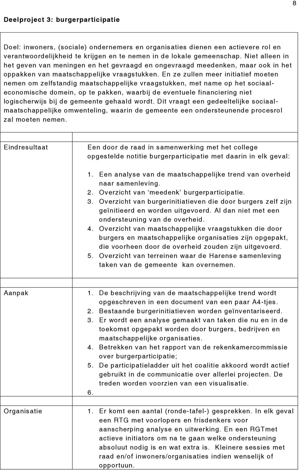 En ze zullen meer initiatief moeten nemen om zelfstandig maatschappelijke vraagstukken, met name op het sociaaleconomische domein, op te pakken, waarbij de eventuele financiering niet logischerwijs