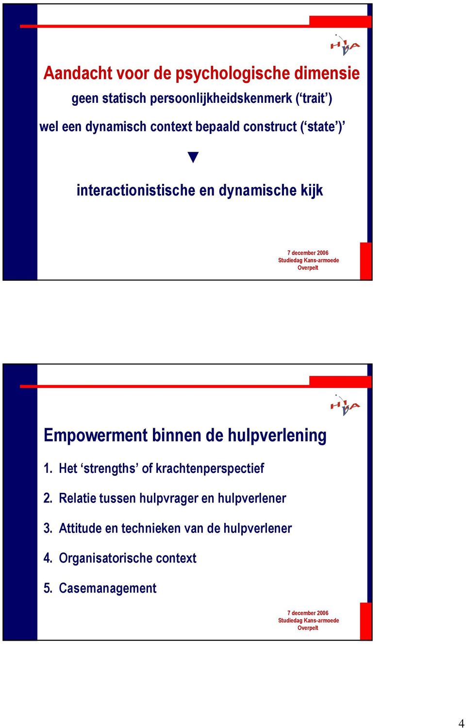 binnen de hulpverlening 1. Het strengths of krachtenperspectief 2.