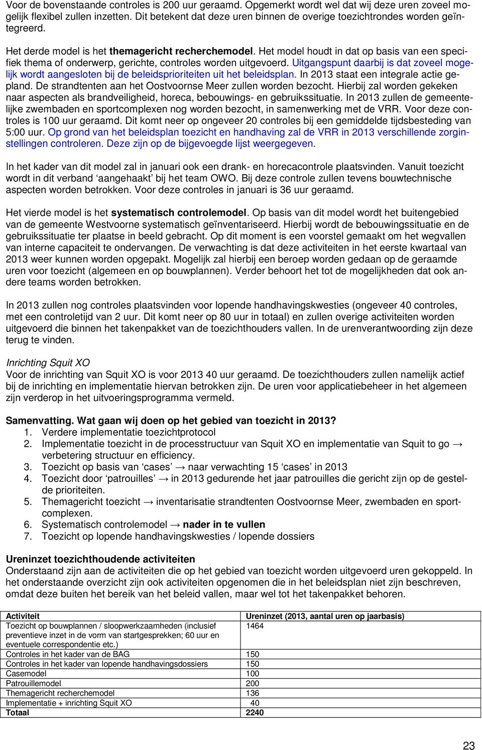 Het model houdt in dat op basis van een specifiek thema of onderwerp, gerichte, controles worden uitgevoerd.