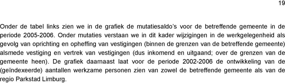 grenzen van de betreffende gemeente) alsmede vestiging en vertrek van vestigingen (dus inkomend en uitgaand; over de grenzen van de gemeente