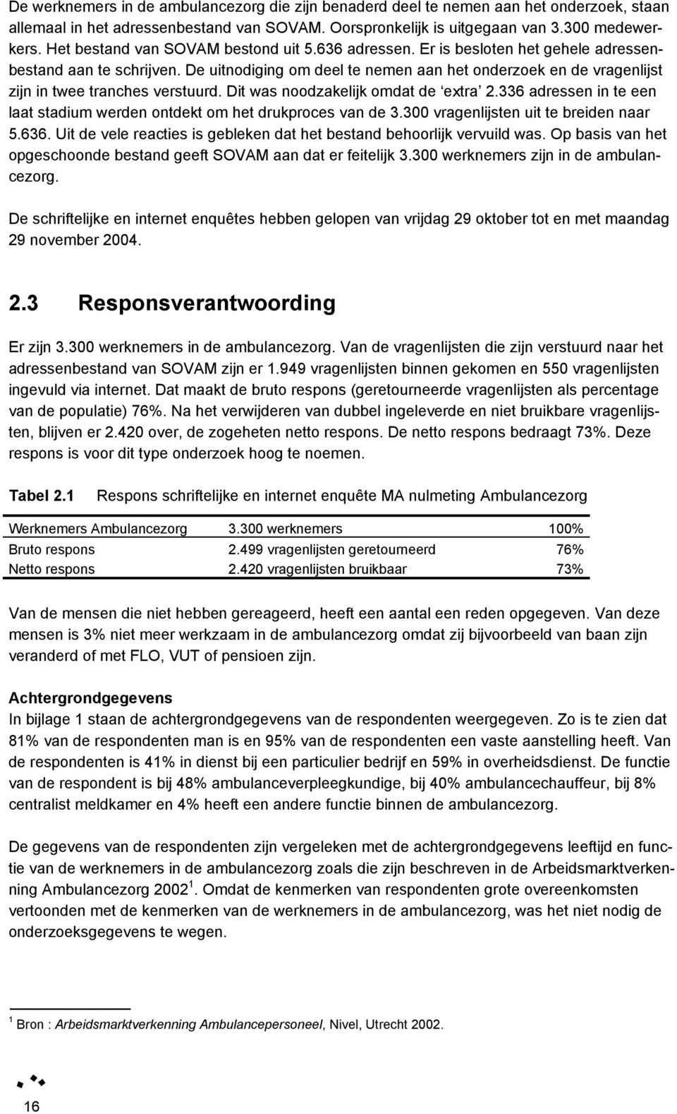 De uitnodiging om deel te nemen aan het onderzoek en de vragenlijst zijn in twee tranches verstuurd. Dit was noodzakelijk omdat de extra 2.