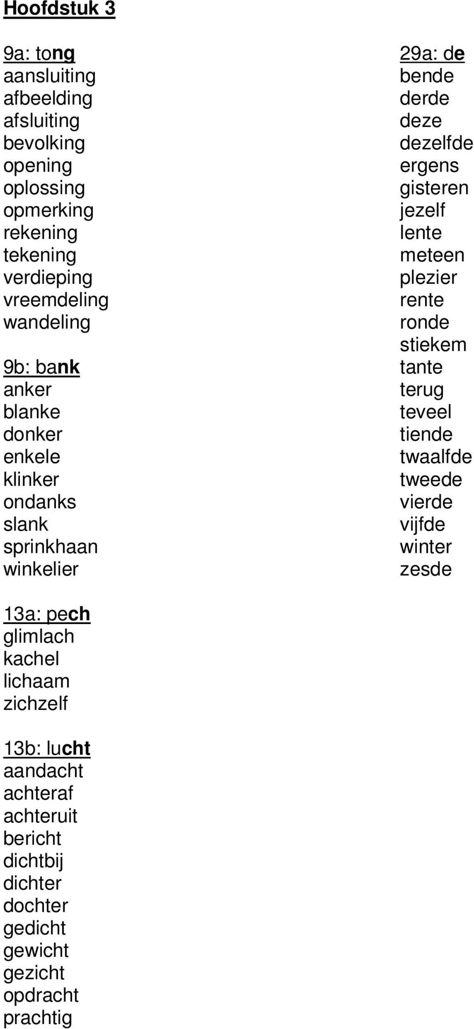 lucht aandacht achteraf achteruit bericht dichtbij dichter dochter gedicht gewicht gezicht opdracht prachtig 29a: de bende derde deze