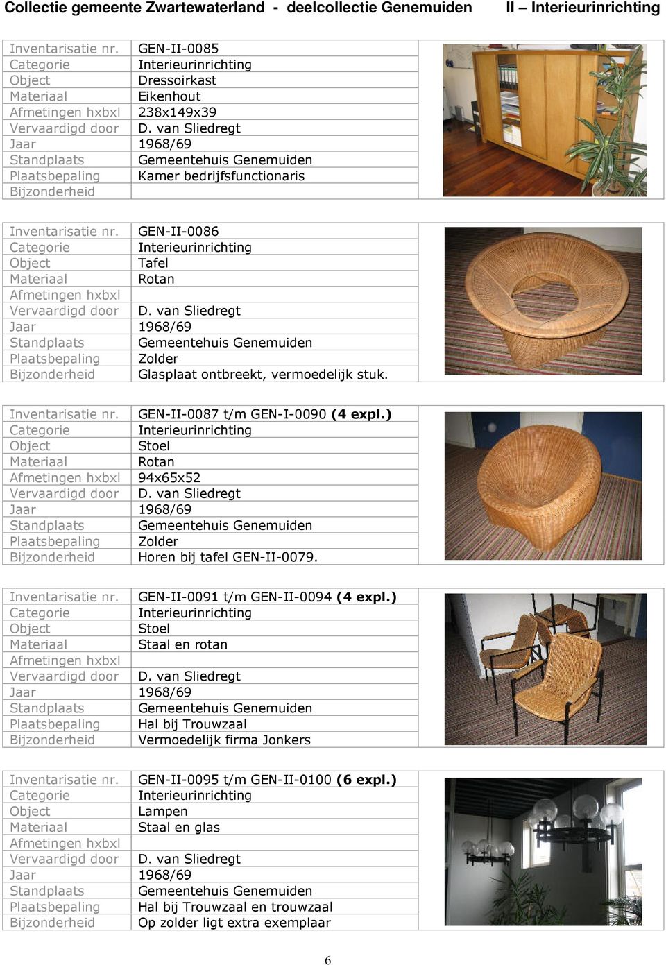 ) Materiaal Rotan 94x65x52 Horen bij tafel GEN-II-0079. Inventarisatie nr. GEN-II-0091 t/m GEN-II-0094 (4 expl.