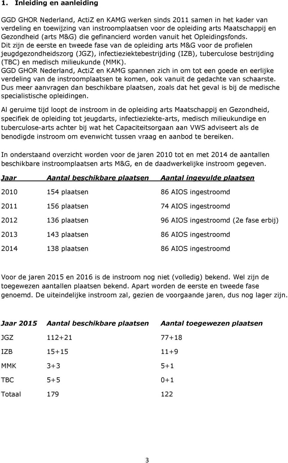 Dit zijn de eerste en tweede fase van de opleiding arts M&G voor de profielen jeugdgezondheidszorg (JGZ), infectieziektebestrijding (IZB), tuberculose bestrijding (TBC) en medisch milieukunde (MMK).