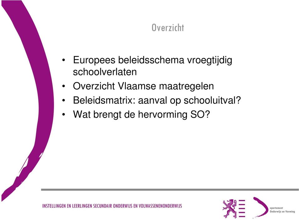 Vlaamse maatregelen Beleidsmatrix:
