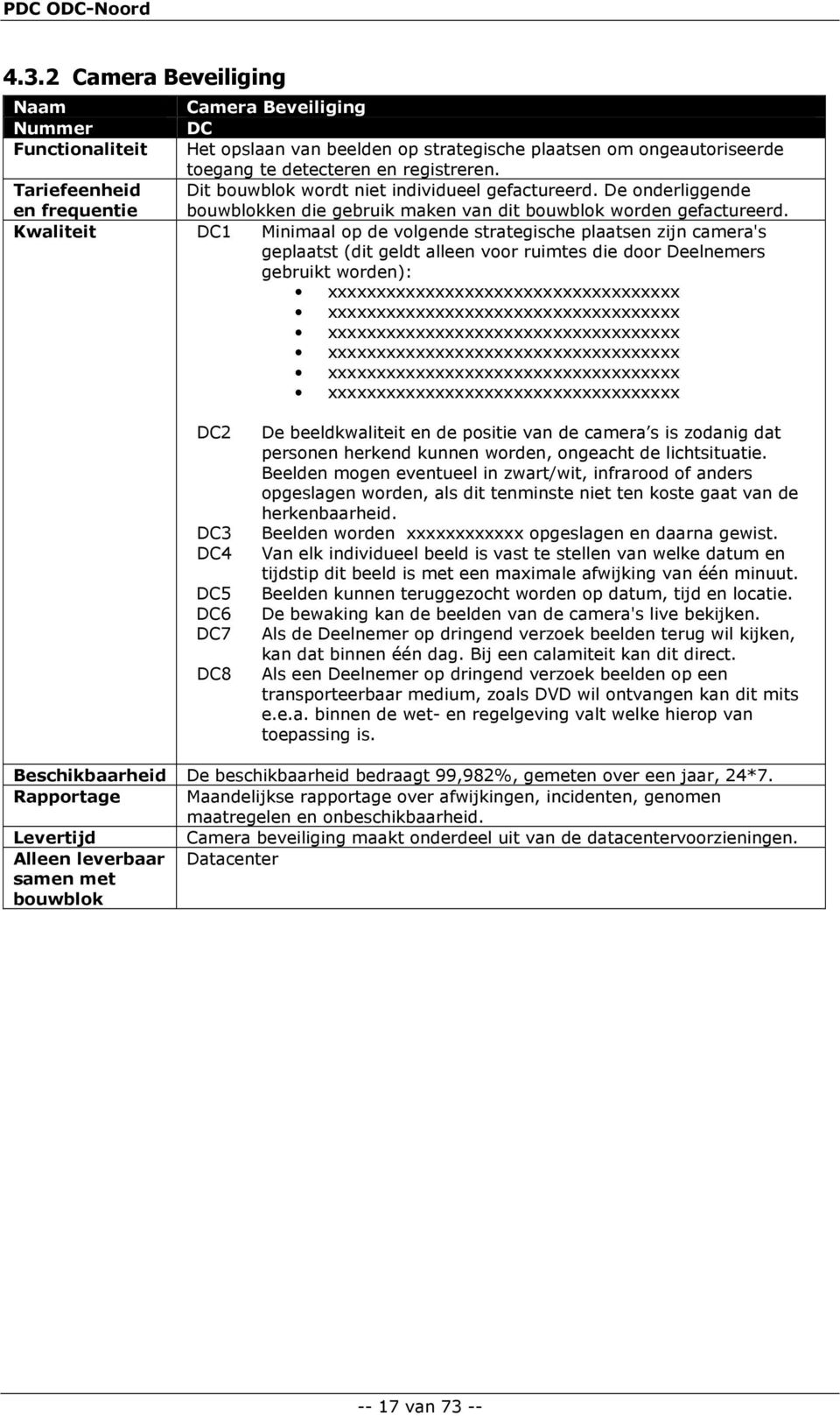 DC1 Minimaal op de volgende strategische plaatsen zijn camera's geplaatst (dit geldt alleen voor ruimtes die door Deelnemers gebruikt worden): xxxxxxxxxxxxxxxxxxxxxxxxxxxxxxxxxxxx