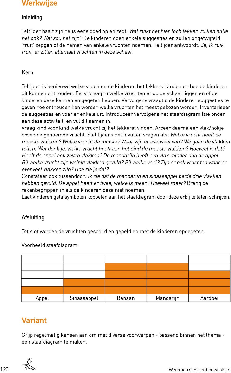 Kern Teltijger is benieuwd welke vruchten de kinderen het lekkerst vinden en hoe de kinderen dit kunnen onthouden.