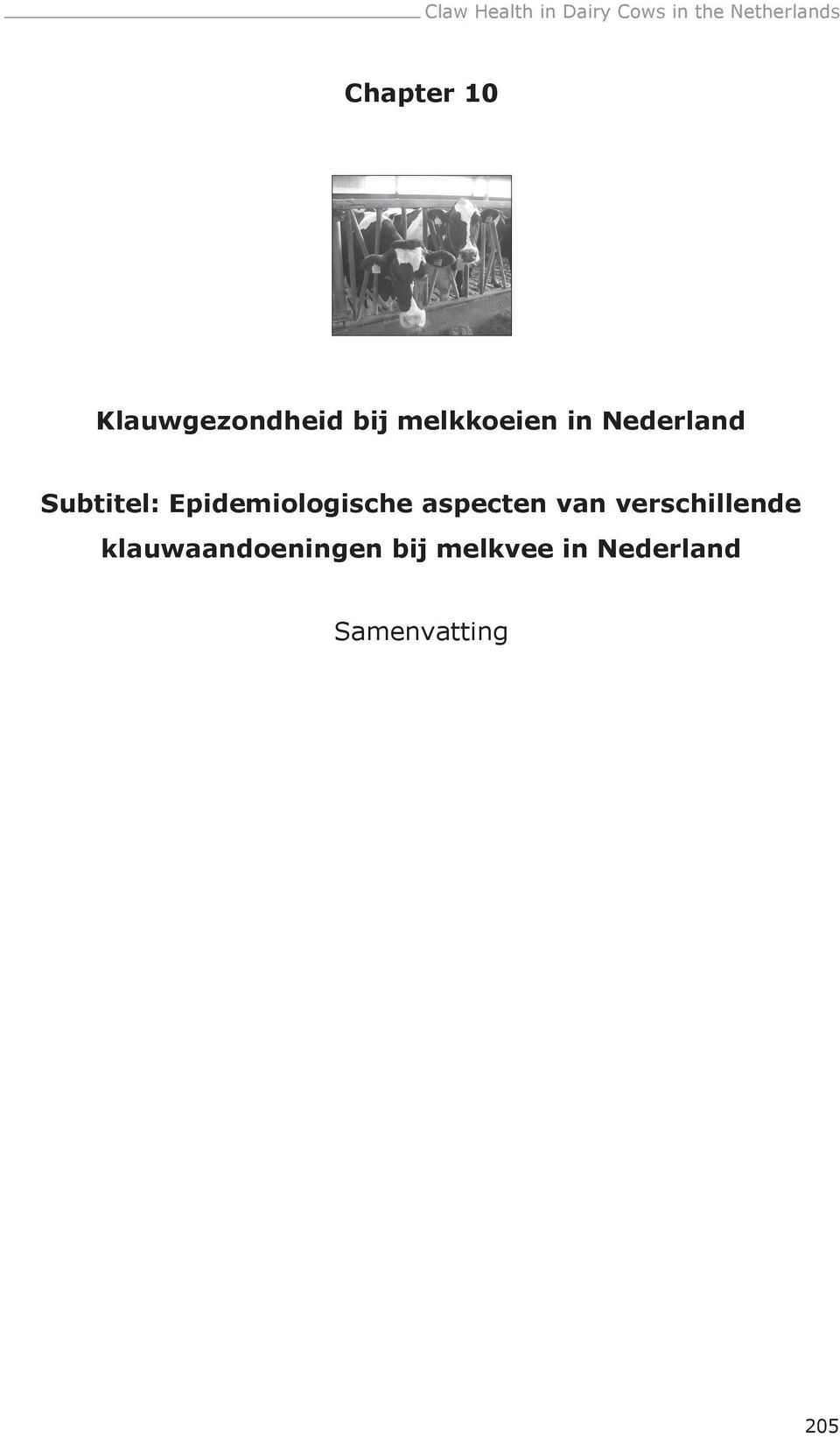 melkkoeien in Nederland Subtitel: Epidemiologische aspecten