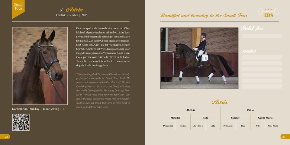 olivi) die tot tweemaal toe onder Emmelie Scholtens het Wereldkampioenschap voor jonge dressuurpaarden in Verden won.