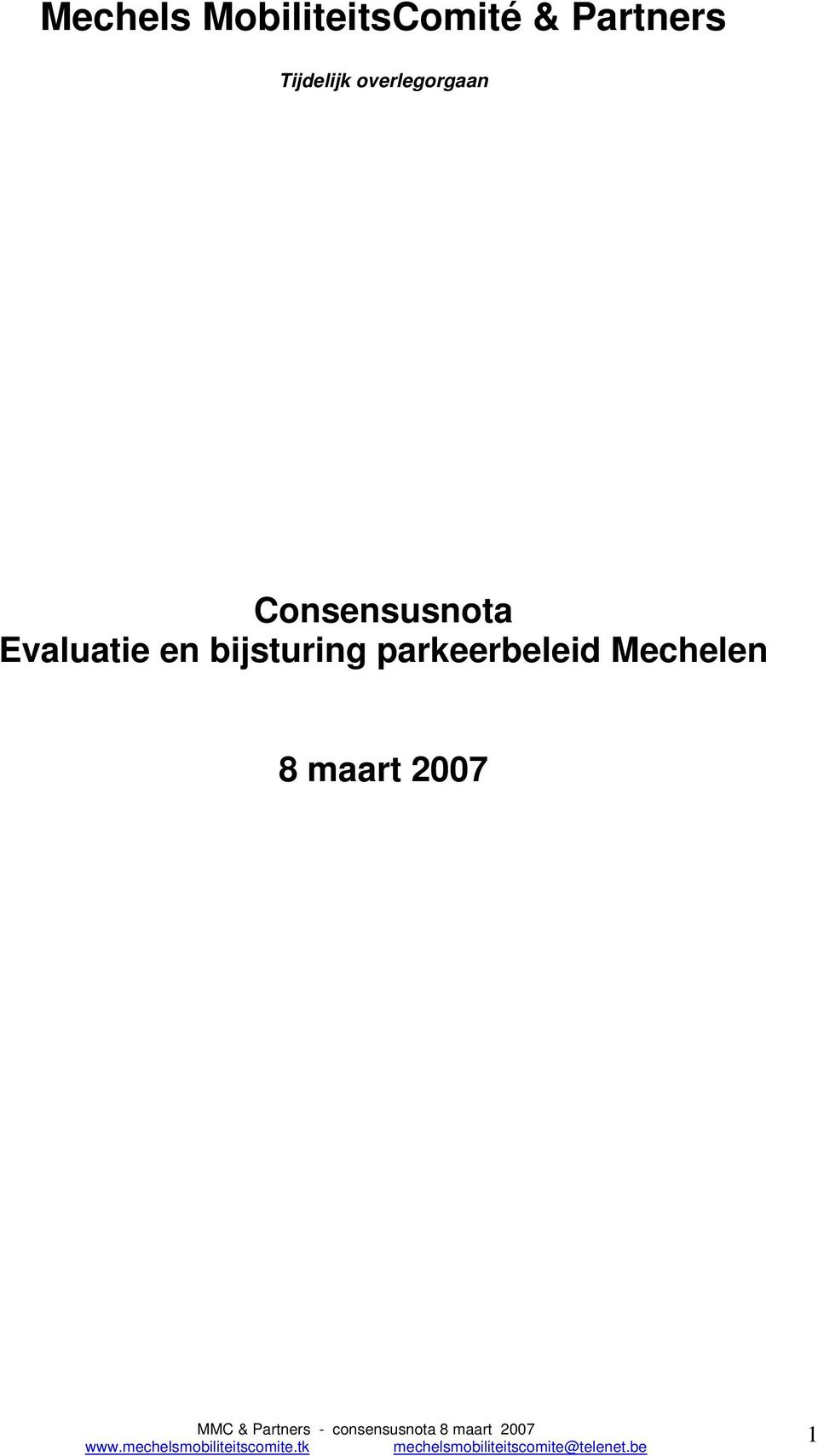 Consensusnota Evaluatie en