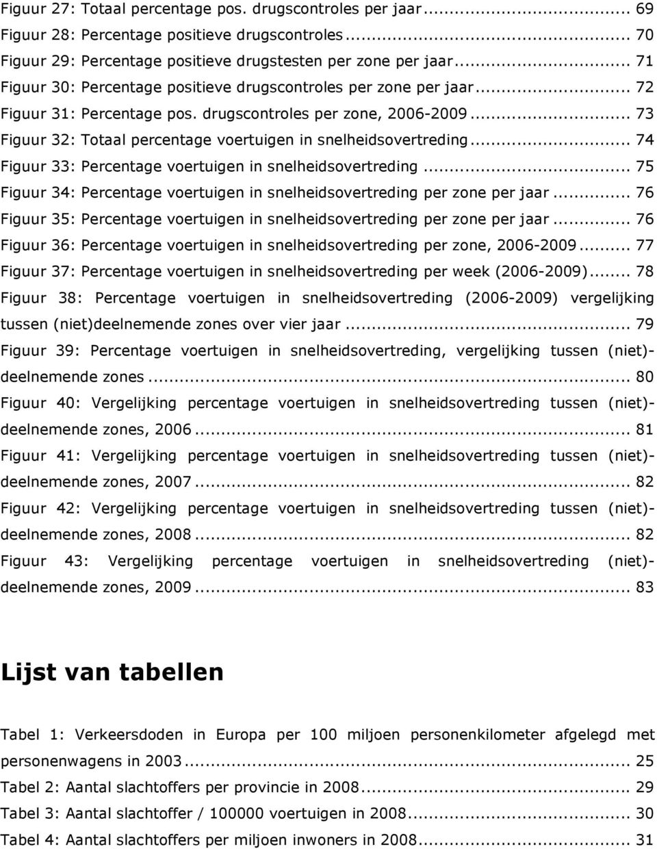 .. 73 Figuur 32: Totaal percentage voertuigen in snelheidsovertreding... 74 Figuur 33: Percentage voertuigen in snelheidsovertreding.