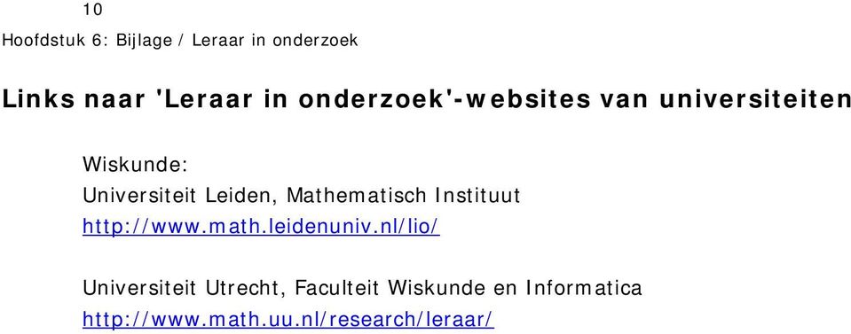 Mathematisch Instituut http://www.math.leidenuniv.