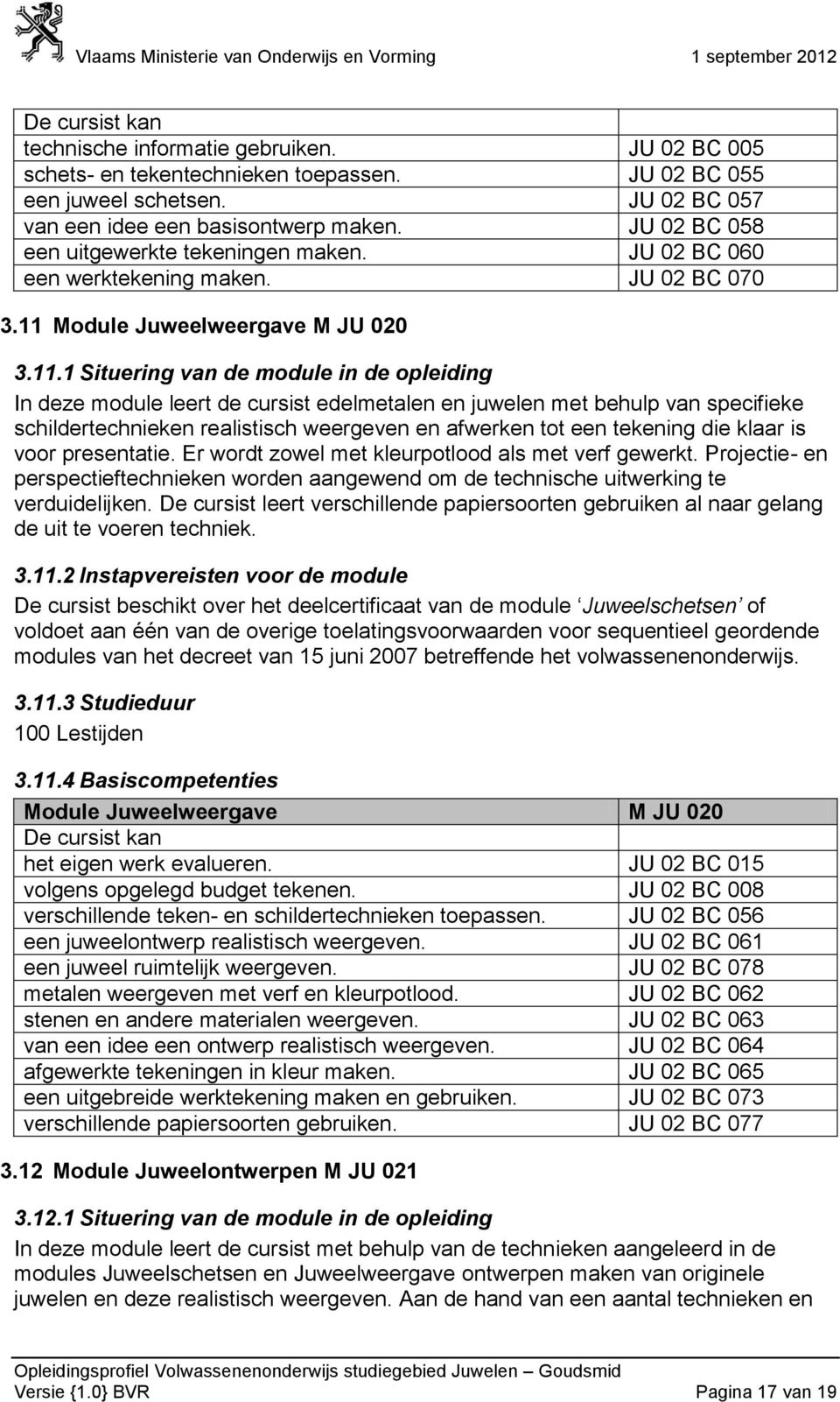 Module Juweelweergave M JU 020 3.11.