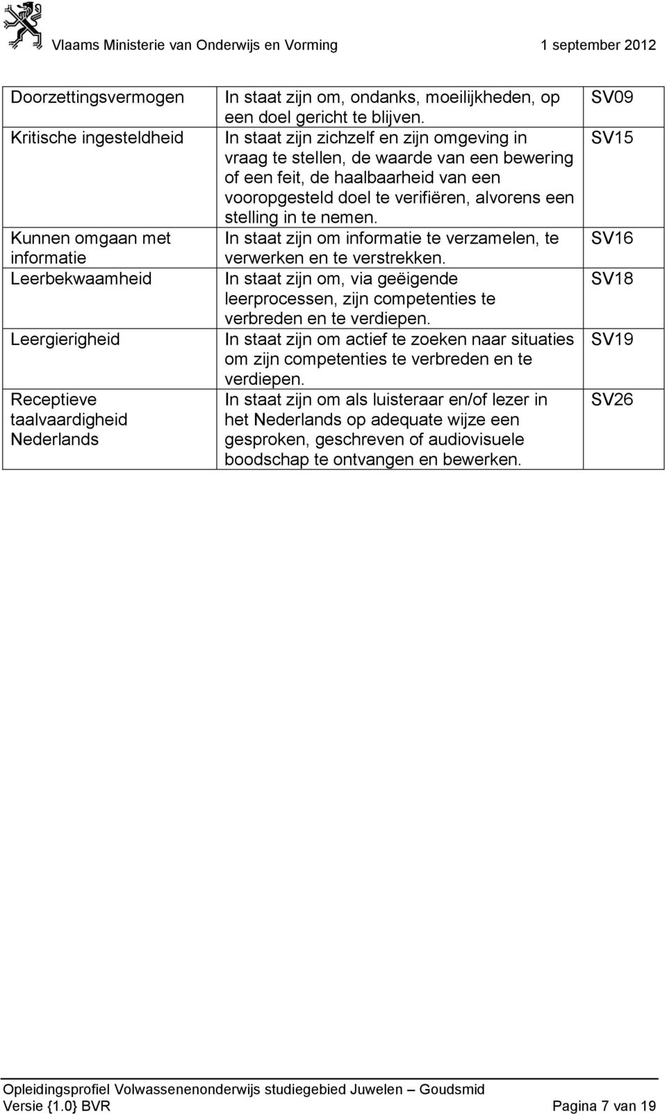 In staat zijn zichzelf en zijn omgeving in vraag te stellen, de waarde van een bewering of een feit, de haalbaarheid van een vooropgesteld doel te verifiëren, alvorens een stelling in te nemen.