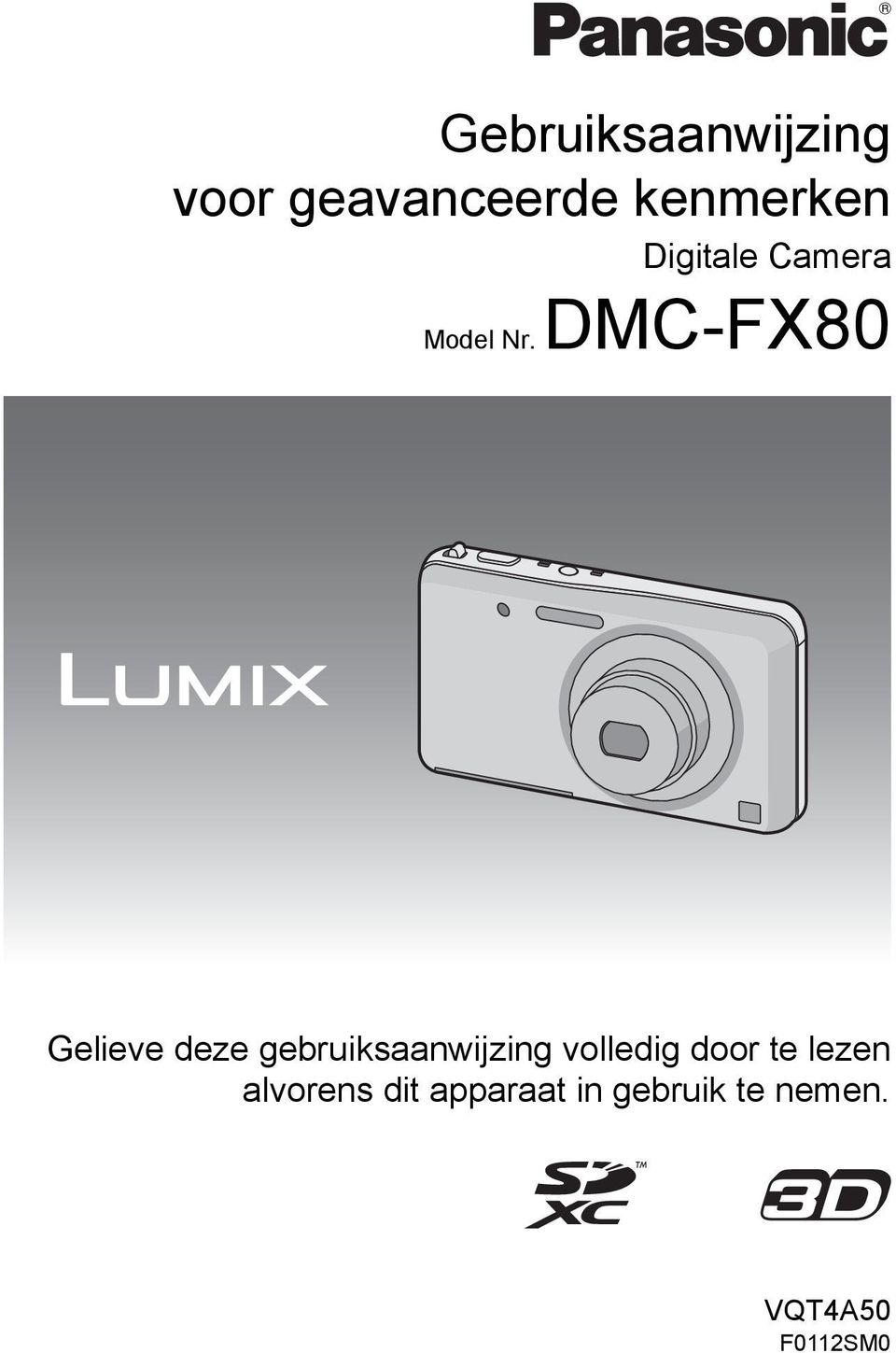 DMC-FX80 Gelieve deze gebruiksaanwijzing