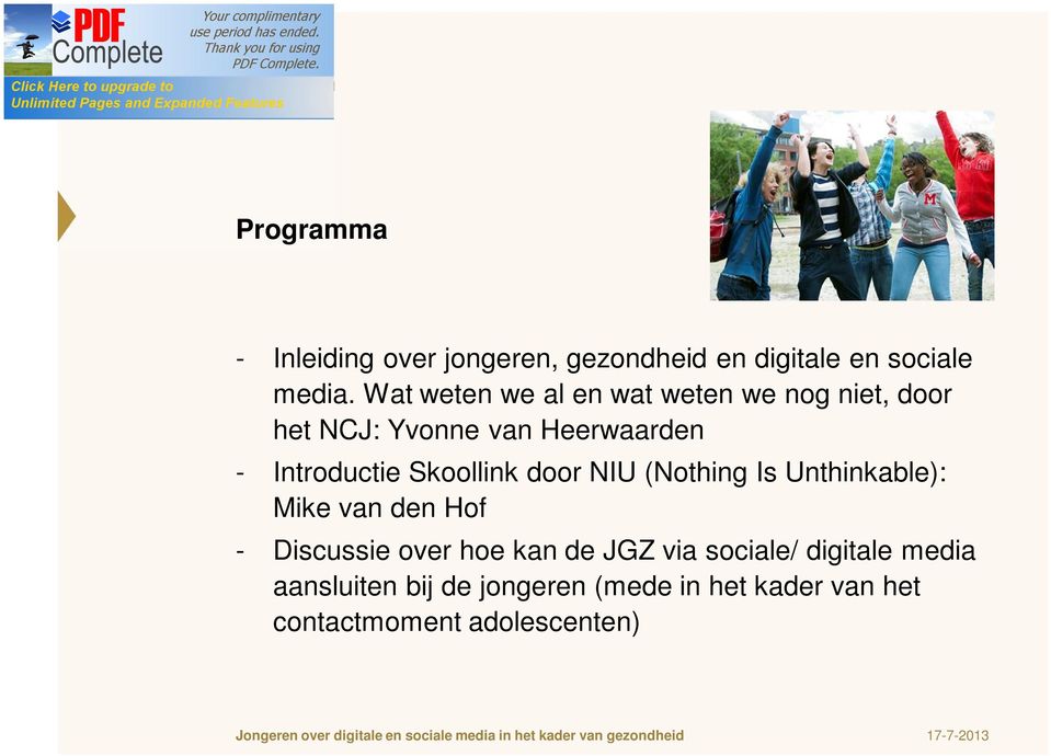 Skoollink door NIU (Nothing Is Unthinkable): Mike van den Hof - Discussie over hoe kan de JGZ