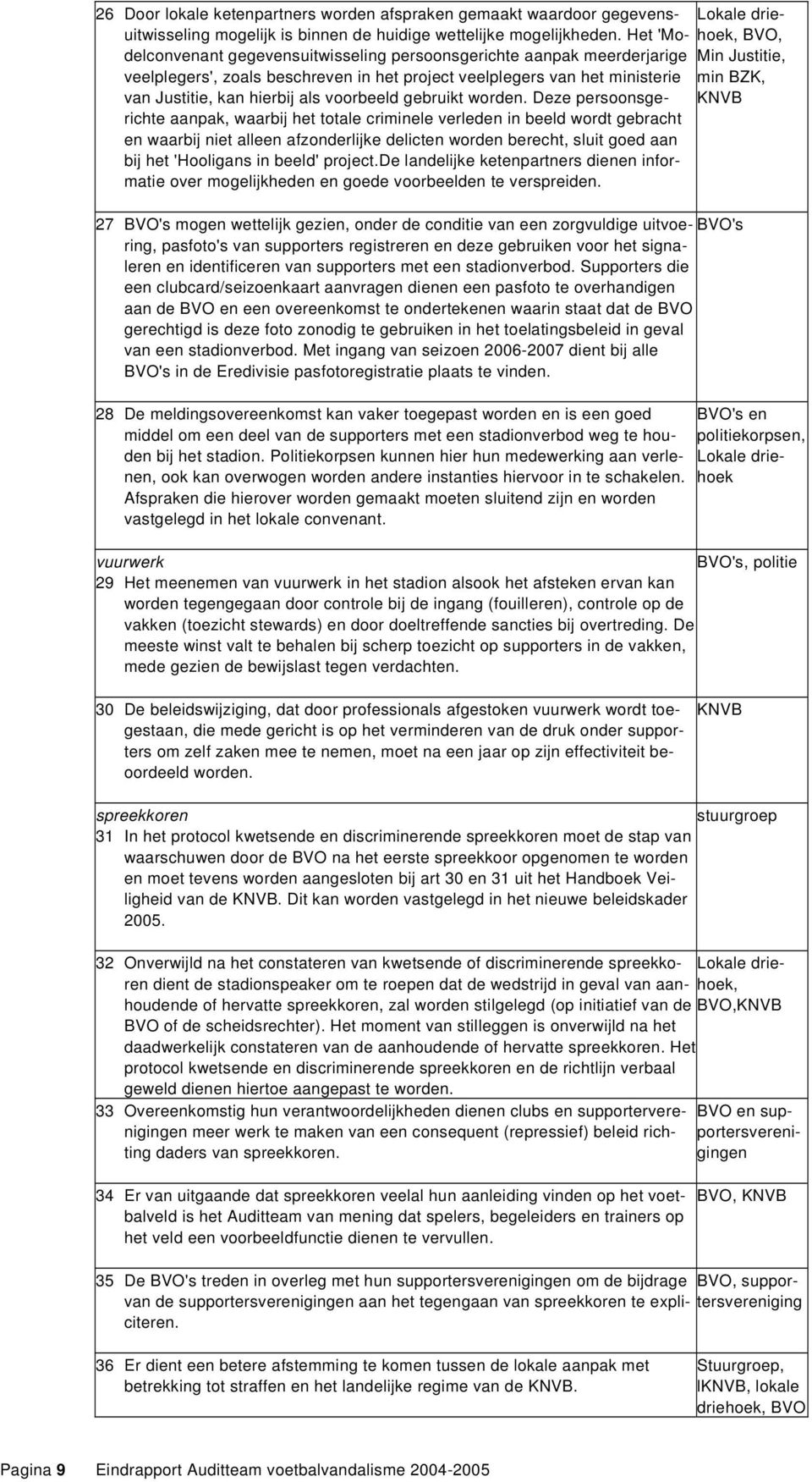 BZK, van Justitie, kan hierbij als voorbeeld gebruikt worden.