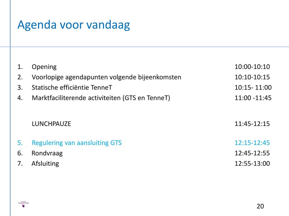 Statische efficiëntie TenneT 10:15-11:00 4.