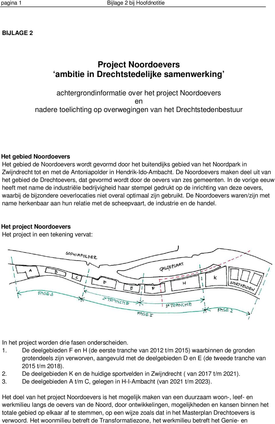 De Noordoevers maken deel uit van het gebied de Drechtoevers, dat gevormd wordt door de oevers van zes gemeenten.