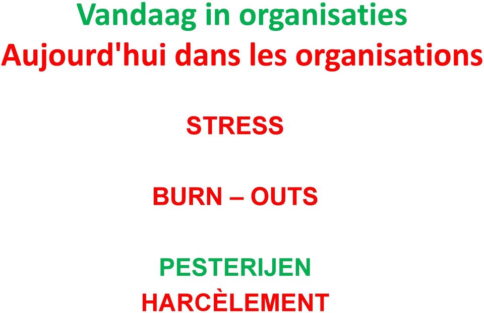 organisations STRESS