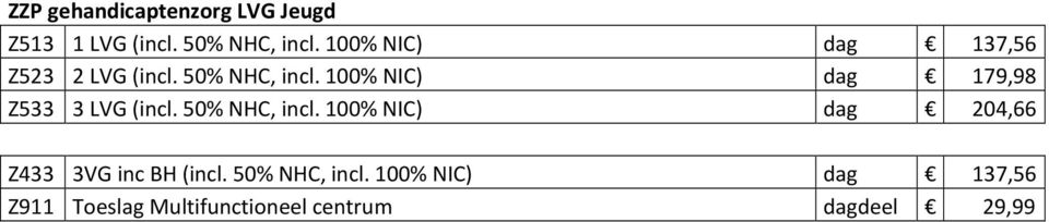 100% NIC) dag 179,98 Z533 3 LVG (incl. 50% NHC, incl.