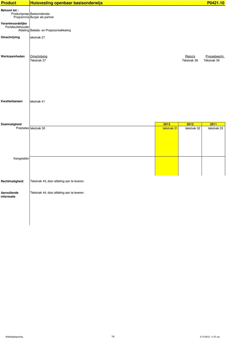 Omschrijving tekstvak 27 Werkzaamheden Omschrijving Risico's Procesbeschr.