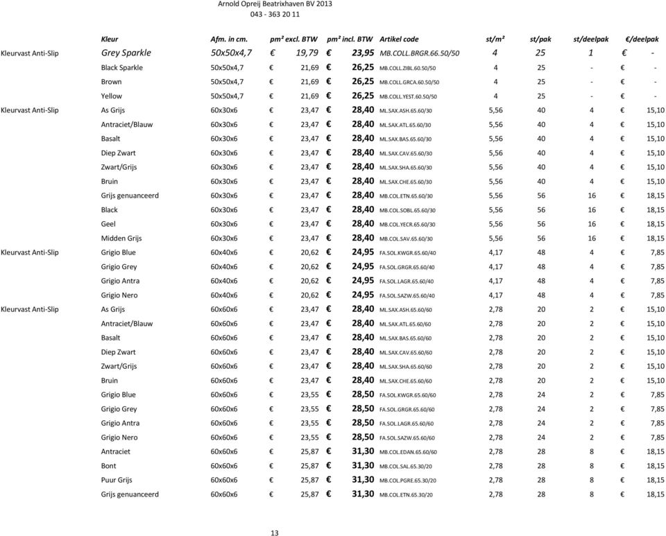 SAX.ASH.65.60/30 5,56 40 4 15,10 Antraciet/Blauw 60x30x6 23,47 28,40 ML.SAX.ATL.65.60/30 5,56 40 4 15,10 Basalt 60x30x6 23,47 28,40 ML.SAX.BAS.65.60/30 5,56 40 4 15,10 Diep Zwart 60x30x6 23,47 28,40 ML.