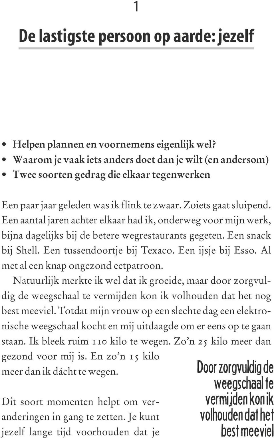 Een aantal jaren achter elkaar had ik, onderweg voor mijn werk, bijna dagelijks bij de betere wegrestaurants gegeten. Een snack bij Shell. Een tussendoortje bij Texaco. Een ijsje bij Esso.