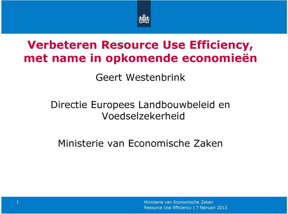 Geert Westenbrink Directie Europees