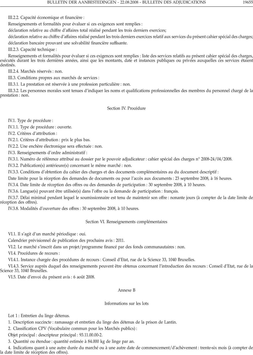 08 - BULLETIN DES ADJUDICATIONS 19655 III.2.