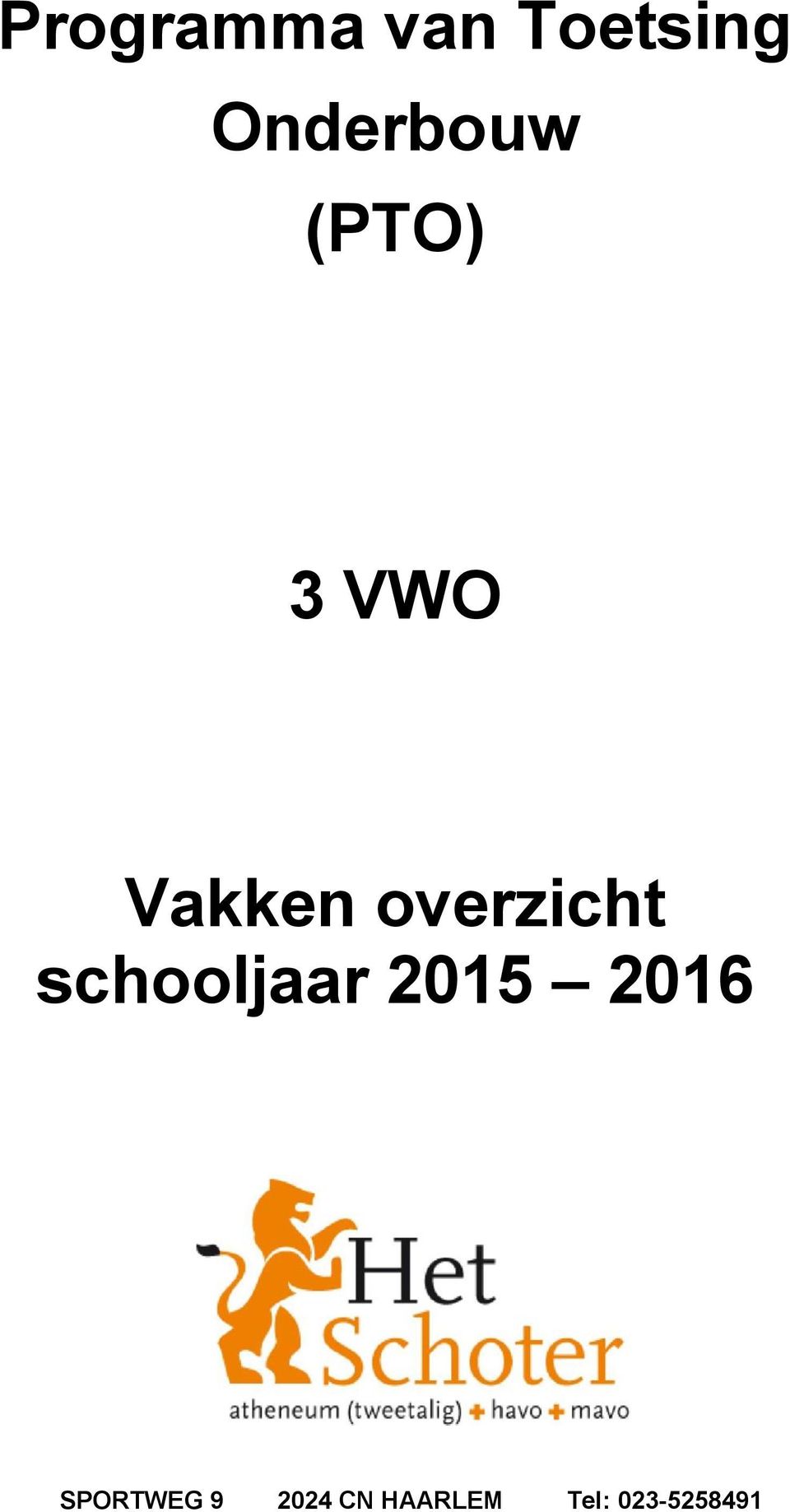 overzicht schooljaar 2015 2016