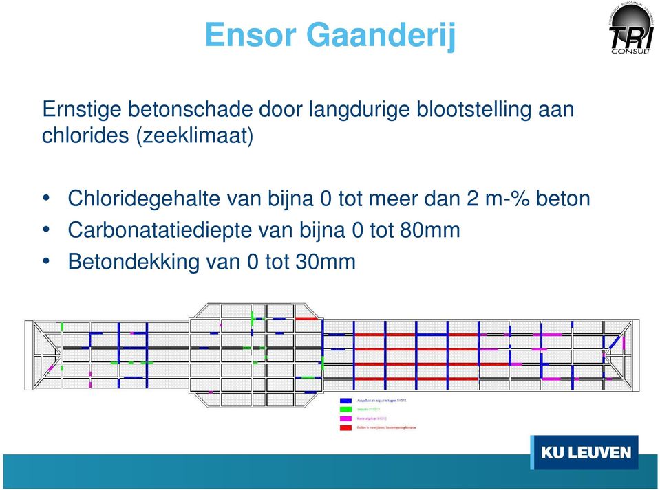 Chloridegehalte van bijna 0 tot meer dan 2 m-% beton