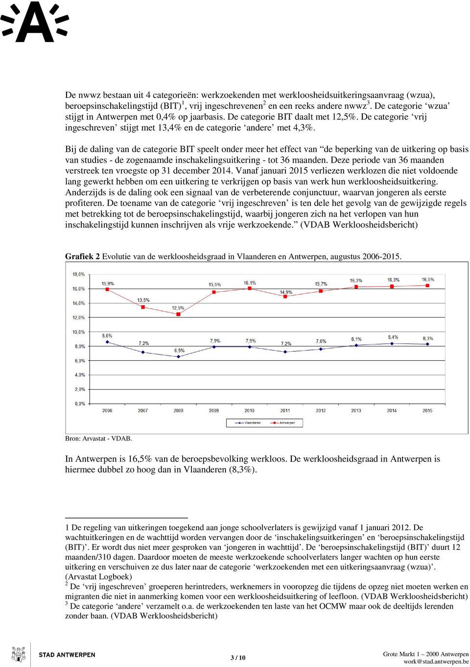 Bij de daling van de categorie BIT speelt onder meer het effect van de beperking van de uitkering op basis van studies - de zogenaamde inschakelingsuitkering - tot 36 maanden.