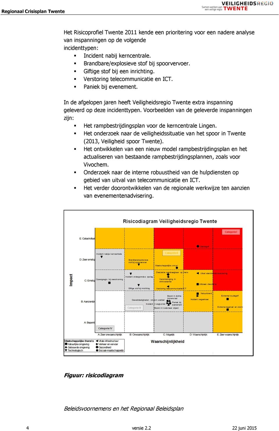 Voorbeelden van de geleverde inspanningen zijn: Het rampbestrijdingsplan voor de kerncentrale Lingen. Het onderzoek naar de veiligheidssituatie van het spoor in Twente (2013, Veiligheid spoor Twente).