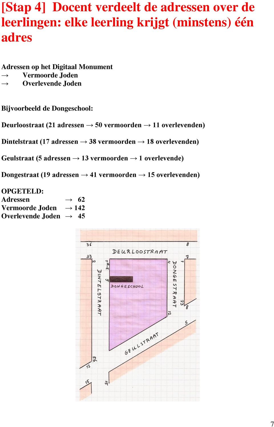 Dintelstraat (17 adressen 38 vermoorden 18 overlevenden) Geulstraat (5 adressen 13 vermoorden 1 overlevende)